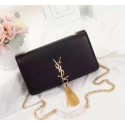 Replica SAINT LAURENT Kate Tassel Monogram small leather cross-body bag 499859 black JH08078BL42