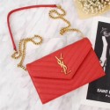 Replica SAINT LAURENT Monogram leather cross-body bag 263358 red JH08059EX20