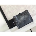 Replica SAINT LAURENT NIKI MEDIUM SHOPPING BAG IN CRINKLED VINTAGE LEATHER 5814 dark grey JH07716Ha32