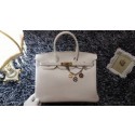 Replica Top Hermes Birkin 35cm tote bag litchi leather H35 white JH01708Zf62