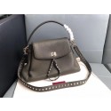 Replica VALENTINO Rockstud leather tote 4987 Chocolates JH09829EX20