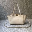 Replica VALENTINO Rockstud medium tote 0972 white JH09743oV69