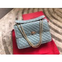 Replica VALENTINO Spike quilted leather large shoulder bag 0027 Light blue JH09859aG64