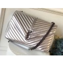 Replica YSL Flap Bag Calfskin Leather 392738 silver JH08240ap60