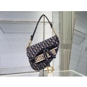 SADDLE BAG Dior Oblique Embroidered Velvet C0044 blue JH06866kD96