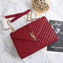 Saint Laurent Classic Monogramme Calf Leather Flap Bag 26588 red JH08167xK90