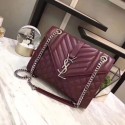 Saint Laurent Classic Monogramme Caviar Leather Shoulder Bag 2825 red JH08148sc42