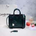 SAINT LAURENT Crocodile-Embossed Leather Organ Bag 392035 Dark Green JH07877qL41