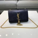 SAINT LAURENT Kate croc-embossed leather shoulder bag 474366 Royal Blue JH07912nw20