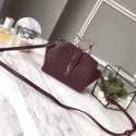 SAINT LAURENT Monogram Cabas small leather shoulder bag 3805 Wine JH08120Je99