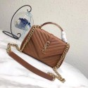 SAINT LAURENT Monogram College small quilted leather shoulder bag 5809 Camel JH08119eW69