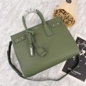 SAINT LAURENT Sac de Jour Slouch small grained leather 5711 green JH08096SL88