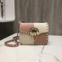 Top Copy Valentino Original Leather cross-body bag 38021 pink&white JH09876po42