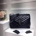 Top SAINT LAURENT Loulou Monogram medium quilted leather shoulder bag 74558 black JH08101GK50