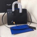 Top Yves Saint Laurent Classic Tote Bag 398709 Black with blue JH08335eB82