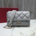 VALENTINO Candy quilted leather cross-body bag 0072 grey JH09768Sy67