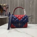 VALENTINO Candy Rockstud quilted leather shoulder bag 6019 blue&red JH09791LJ17