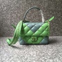 VALENTINO Candy Rockstud quilted leather shoulder bag 6019 green&blue JH09790RR94