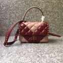 VALENTINO Candy Rockstud quilted leather shoulder bag 6019 pink&red JH09796Sm85