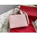 VALENTINO Candystud quilted leather tote 0061 pink JH09867fo19