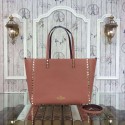 Valentino Garavani Rockstud Reversible Medium Double Handle Shopping Bag 76355 Dark Pink JH09896Nu37