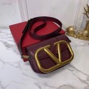 VALENTINO Origianl leather shoulder bag V0032 Burgundy JH09629SP97