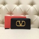 VALENTINO Origianl leather Zipped Wallet VG0088 Black JH09522Iw51