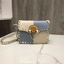 Valentino Original Leather cross-body bag 38021 blue&white JH09875Ea63