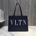 VALENTINO Rockstud grained leather shopper bag V2052 dark blue JH09808gC81