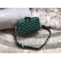 VALENTINO Rockstud leather camera cross-body bag 57367 green JH09702Oj66