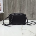 VALENTINO Rockstud leather cross-body bag 97410 black JH09858gz34