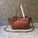 VALENTINO Rockstud medium tote 0972 brown JH09739ty35