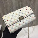 VALENTINO Rockstud Spike quilted clutch 72610 white JH09729Nq93