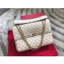 VALENTINO Spike quilted leather large shoulder bag 0027 white JH09863DY28