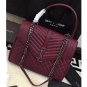 YSL Classic Monogramme Flap Bag Calfskin Leather Y268033 Burgundy JH07929GB12