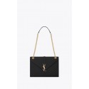 YSL Classic Monogramme Flap Bag Cannage Pattern Calf leather 396910 black JH08215Jy64