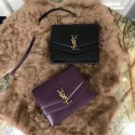 YSL Medium Sulpice Chain Bag In Burgundy Leather Y6253 JH07998Sy67