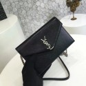 ysl small kate satchel original Calf leather 2822 black silver chain JH08202BM34