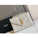 Yves Saint Laurent Calfskin Leather 487206 white&gold JH07703ul51