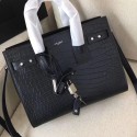 Yves Saint Laurent Classic Sac De Jour Bag Croco Leather Y398709 Black JH07996AS50