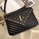 Yves Saint Laurent Cross-body Sheepskin leather Shoulder Bag 2599 black JH08175jj39