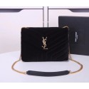 Yves Saint Laurent hot style shoulder bag Velvet 487218 black JH08221Ye63