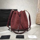 AAA 1:1 Yves Saint Laurent Black Matte Leather Bucket Bag Y568606 Wine JH07828Dt62