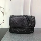 AAA SAINT LAURENT Niki leather shoulder bag 12496 black JH07977Nk89