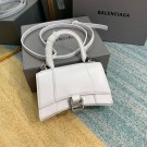 Balenciaga Hourglass XS Top Handle Bag shiny box calfskin 28331 white JH09386uZ84