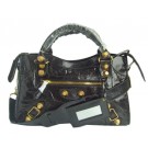 Balenciaga motorcycle saddle bag 38cm 084332 (black big gold rivets) JH09525tk46