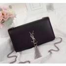 Best SAINT LAURENT Kate Tassel Monogram small leather cross-body bag B499859 black JH08077zE83