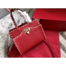 Best VALENTINO Candy Rockstud quilted leather shoulder bag 0650 red JH09847zE83