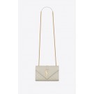 Best YSL ENVELOPE SMALL IN MIX MATELASSEGRAIN DE POUDRE EMBOSSED LEATHER 19207 BLANC VINTAGE JH07814DB16