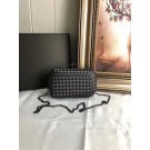 BOTTEGA VENETA Knot snakeskin-trimmed satin clutch 62548 dark grey JH09305aT90